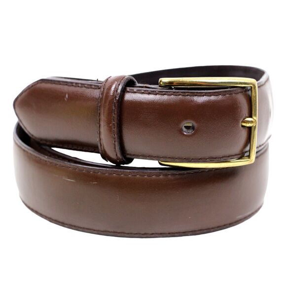 CLASSIC BROWN GENUINE LEATHER 1 1/8"Wd DRESS CASUAL MEN'S BELT Sz 38/95 (R16 - Picture 2 of 9